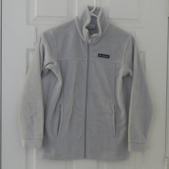 Columbia girls fleece jacket Zip Sweater Gray 10/12 EUC - Picture 1 of 4
